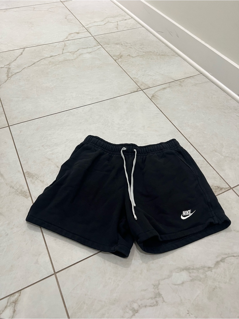 Nike Black French Terry Logo Shorts Size Small